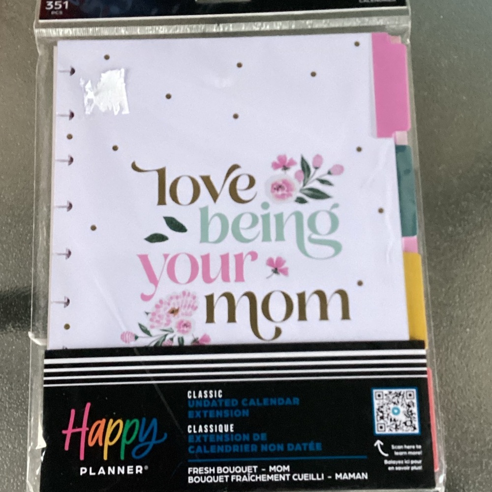 Happy Planner White Pink Mint Gold Floral Undated Classic Planner